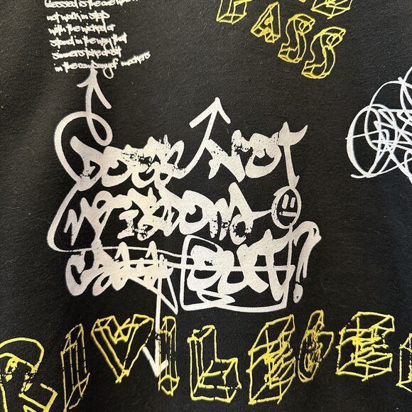 Bleecker & Mercer Black Graffiti Style Sweatshirt Size S Pullover Grunge Art - Picture 5 of 16